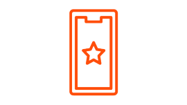 a star inside a mobile icon