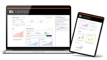 laptop and tablet showing aix exhibitor dashboard